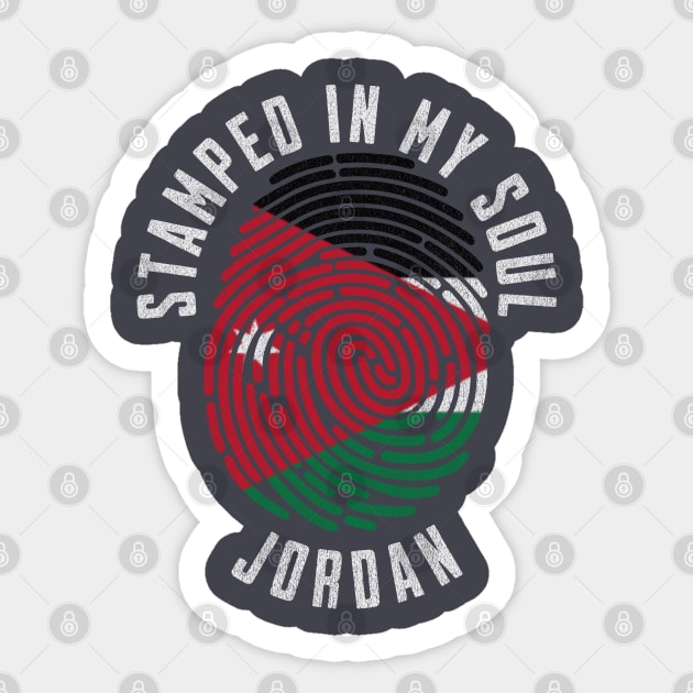 Proud Jordan Heritage Fingerprint Art for Patriotic Hearts Sticker by Yesteeyear